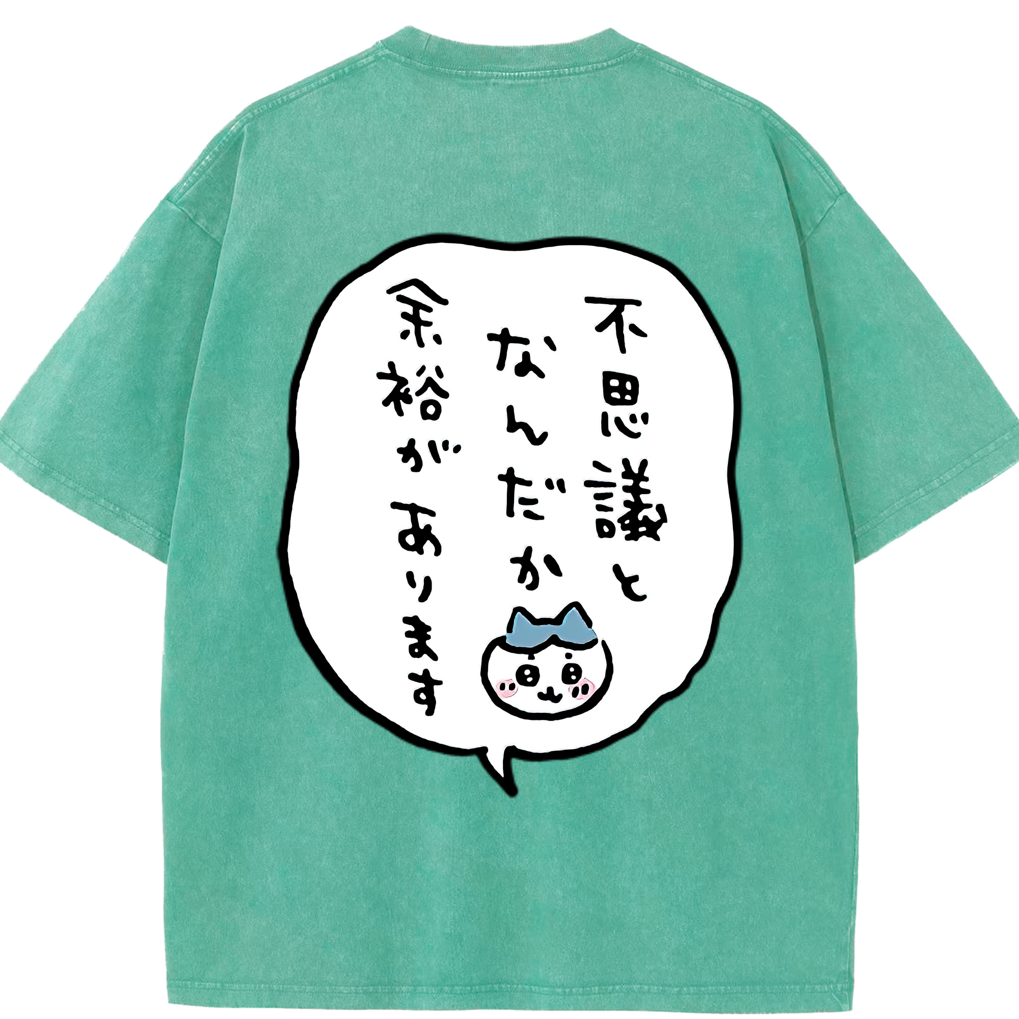 （画像用） ちいかわ ハチワレ Chii-kawa hachiware 綿100% ヴィンテージ風 半袖Tシャツ（背面プリント）